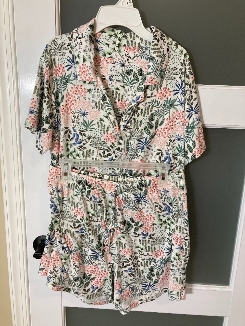 Echo Sleepwear Botanical Floral Pajama Short Set L